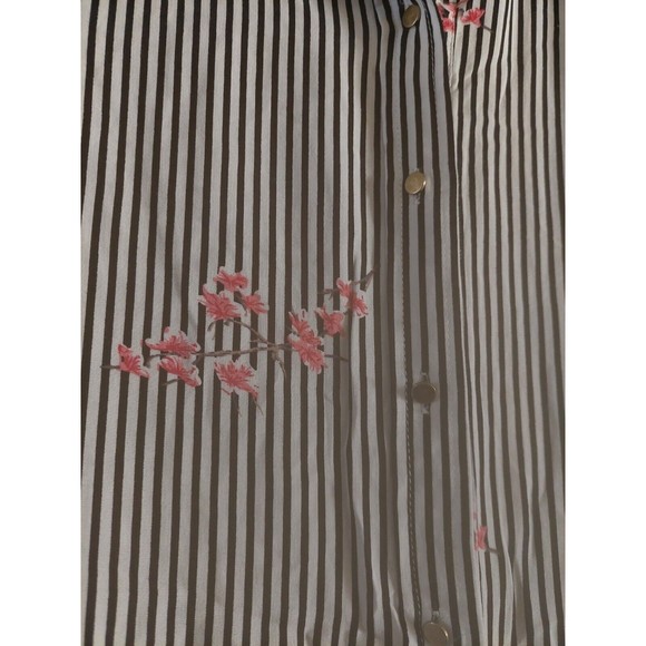 solitaire by ravi khosla Tops Shirts Women L,striped,Floral,Rayón,Roll Tab Sleev - Picture 3 of 8